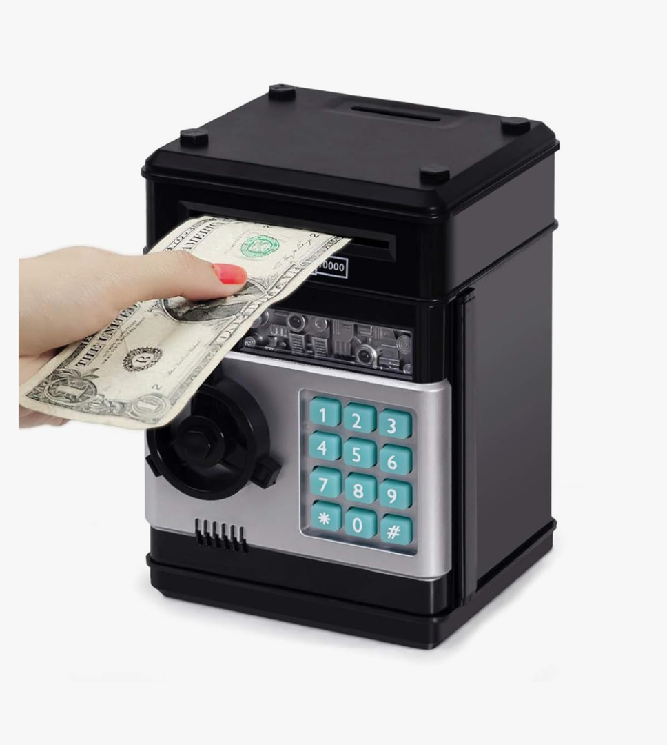 Refasy Piggy Bank Cash Coin Can ATM Bank Electronic Coin Money Bank for Kids Age 3-12, Money Savings Box Mini ATM Coin Bank Toys Gifts for 3 4 5 6 7 8 9 10 11 12 Year Old Boys Girls