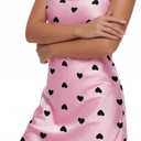 Vrtige Women's Satin Silk Spaghetti Strap Full Slip Nightdress Chemise Sleepwear (Pink, M)