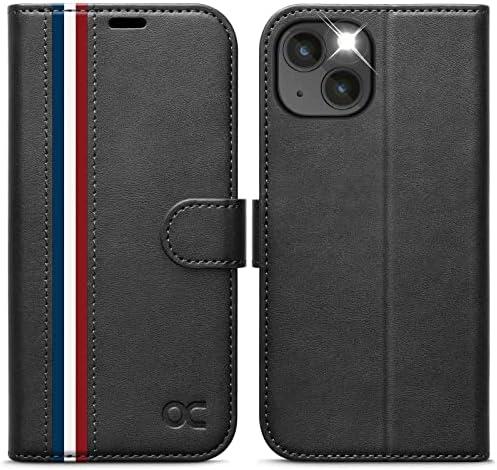 OCASE Compatible with iPhone 14 Wallet Case, PU Leather Flip Folio Case with Card Holders RFID Blocking Kickstand [Shockproof TPU Inner Shell] Phone Cover 6.1 Inch 2022 (Spliced Gray)