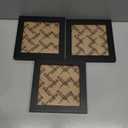 3 x Hongkee 6x6 Black Picture Frames set of 3, Made of Wooden and Real Glass Square Photo frame - Displays 4x4 Picture With Mat or 6 x 6 Without Mat, Desktop & Wall Collage Frame set
