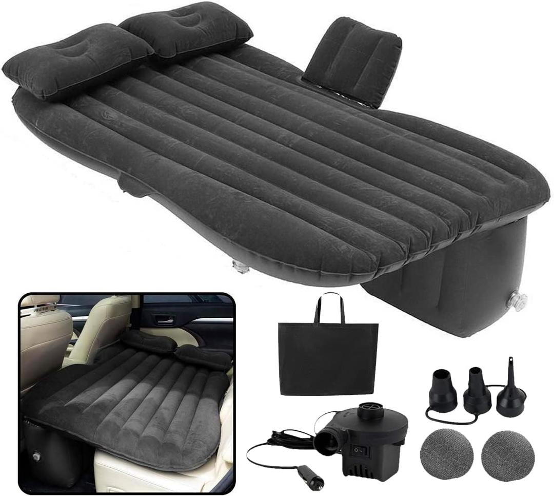 VaygWay Truck and Car Air Mattress  Backseat Air Bed with Pump Kit for Car Portable Back Seat Travel Mattress  Camping Vacation Blow up Bed Cushion - Sleeping Pad with 2 Pillows - Universal Fit