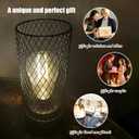 Solar Lanterns Outdoor Waterproof Lights Garden Decorations, Black Metal Lantern Decor,Solar Powered LED Lamp for Patio Tabletop Porch Deck Yard (8.2(1pcs))