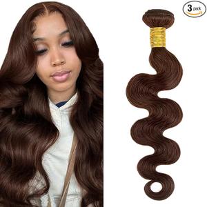 26 Inch Chocolate Brown Human Hair Bundles Dark Brown Bundles Human Hair #4 Bundle 8A Brazilian Virgin Hair Extensions