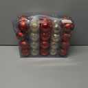 40PCS 2.36" Christmas Balls Ornaments, Plastic Christmas Tree Ornaments, Holiday Baubles, Hanging Decorations for Xmas Trees Holiday Party, Gold Red Baubles