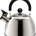 Lily's Home 2 Quart Whistling Tea Kettle, Stainless Steel Stovetop Kettle for Gas & Induction Tops, Classic Whistle Spout, Cool-Touch Handle for Safe Pouring - Perfect for Home, Kitchen, Dorm