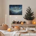 5 x RLTXBUK O Holy Night Christian Christmas Wall Art Decor, Christian Christmas Wall Decor, Religious Starry Night Mountain Forest Bible Verse Framed Canvas Prints Posters for Home Bedroom, 14x11 Inch