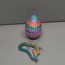 ELORION 12 3D Printed Articulated Fidget Figure in 5 Dragon Egg, Prefilled Egg with Dragon Inside, Easter Basket Stuffer Gift (Rainbow)