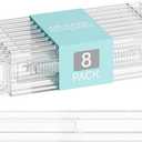 Yieach 8 Pack 3.2 Inch Shallow Acrylic Drawer Dividers for Clothes -Expandable from 15-21''- Adjustable Drawer Dividers for Baby Clothing,Sock,Underwear,Clear in Drawer Separators for Dresser,Kitchen