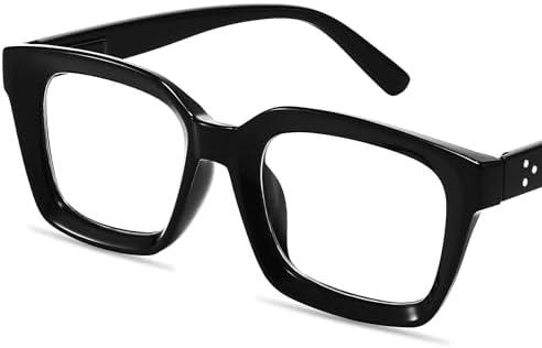 IBOANN Oversized Blue Light Glasses for Woman, Funky Fashion Glasses With Preppy Look, Reduce Screen Fatigue Computer Glasses