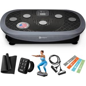 Lifepro Rumblex Plus/Pro 4D Vibration Plate for Lymphatic Drainage Triple Motor Whole Body Vibration Platform Machine for Muscle Toning 7 Training Modes, 60 Speed Levels & Resistance Bands