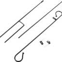 SUPVOX 2pcs Garden Flag Stand Holder Sturdy Pole for Outdoor Flags Weather-Resistant Clips Easy Assembly for Seasonal Decorations Garden