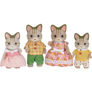 Calico Critters Sandy Cat Family, Set of 4 Collectible Doll Figures
