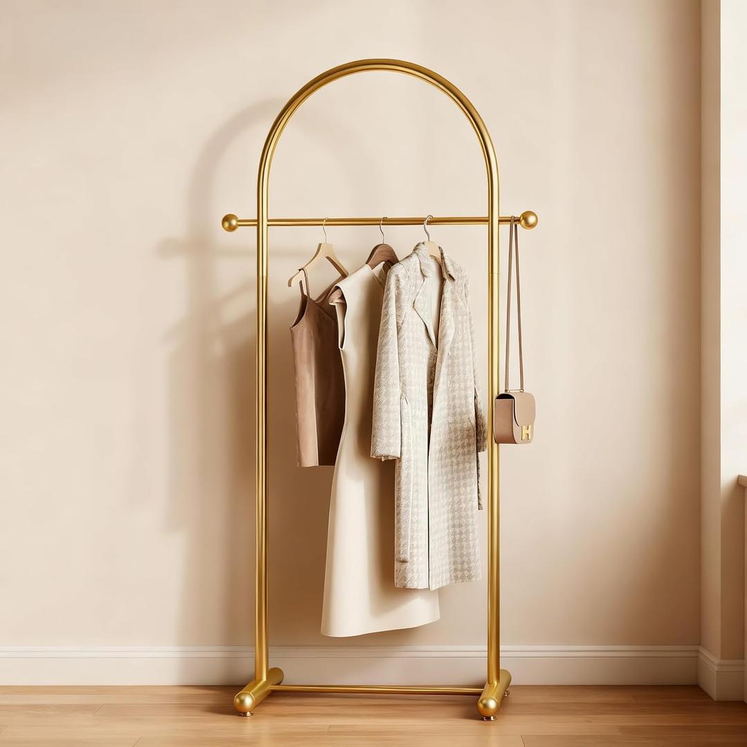 Gold Arch Clothing Rack, Freestanding Metal Garment Rack
