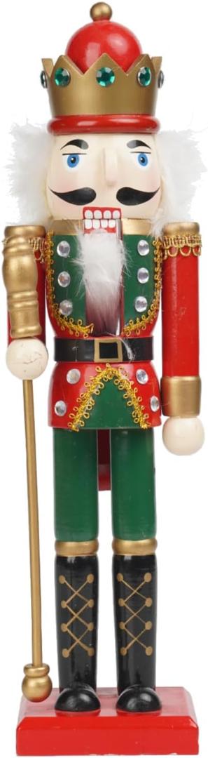 Nutcracker Christmas Decor Nutcracker-Soldier Figures - 14.75H in Christmas Nutcracker Soldier Traditional Wooden Green Nutcrackers Xmas Festive Gifts Farmhouse Dcor for Fireplace Newman House Studio