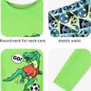 Boys Two Piece Rash Guard Swimsuits Kids Long Sleeve Printed Swimwear Sets Quick Dry Bathing Suit Boys 4-12 Years (Green)