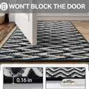 Indoor Door Mat 17x30, Dirt Resistant & Absorbent Doormat for Entryway Inside, Non-Slip Rubber Backing Front Door Mat Indoor Entrance, Low-Profile, Washable, Black