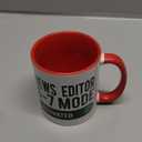 News Editor 6-7 Mode Activated Funny Job Title School Work Ceramic Mug, Red/White (11 Ounces)