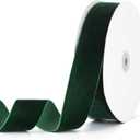 Dark Green Velvet Ribbon 1-1/2" x 20Yd,Great for Gift Wrapping,Hair Bows Making, Wreaths,Wedding and Christmas Party Decoration(Dark Green 1-1/2")