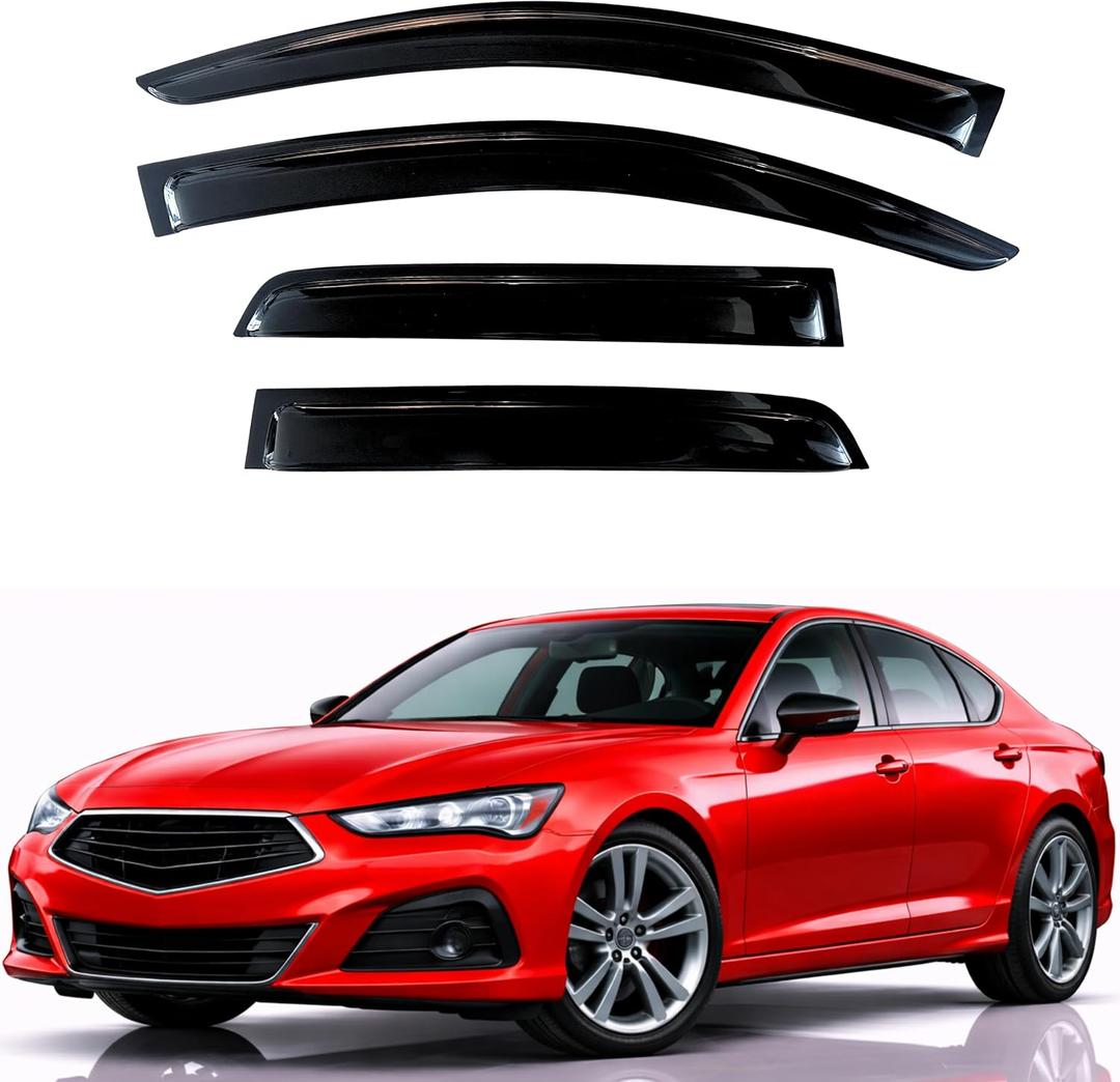 KPY Rain Guards Fit for 2021-2025 Acura TLX, Out-Channel Window Visors Vent Wind Deflectors 4PC, Car Accessories for 21-25 Acura TLX