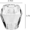 Crystal Candle Holders Pack of 2, Reversible Clear Tealight or Taper Candlesticks, Table Centerpiece Home Decor for Wedding, Dining, Party, Luxury Gift Set (Transparent)