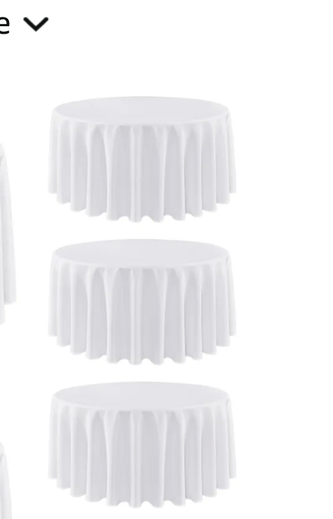 sancua 3 Pack Round Tablecloth 120 Inch White, Stain and Wrinkle Resistant Table Cloth - Washable Polyester Table Cover for Dining Tables, Buffet Parties and Camping