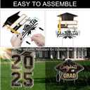 2 x Large 11 PCS Graduation Yard Signs, Class of 2025 Congrats Grad Outdoor Lawn Yard Sign with Stakes, Graduate Yard Decorations for College High School Party, Black and Gold