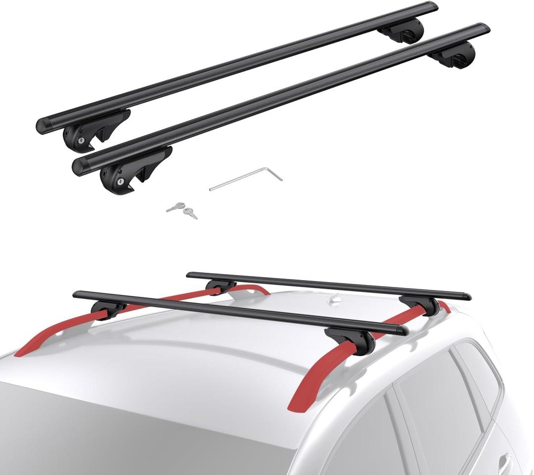 52" Universal Roof Rack Cross Bars for Raised Side Rails, 200lbs, 2Pcs