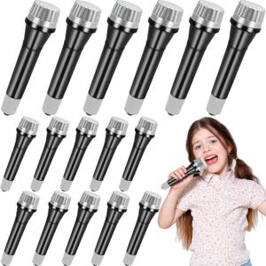 16 Pack Fake Toy Microphones Set, Plastic Microphone Props for Kids' Karaoke Stage Costume Role, 5.7 Inches Tall