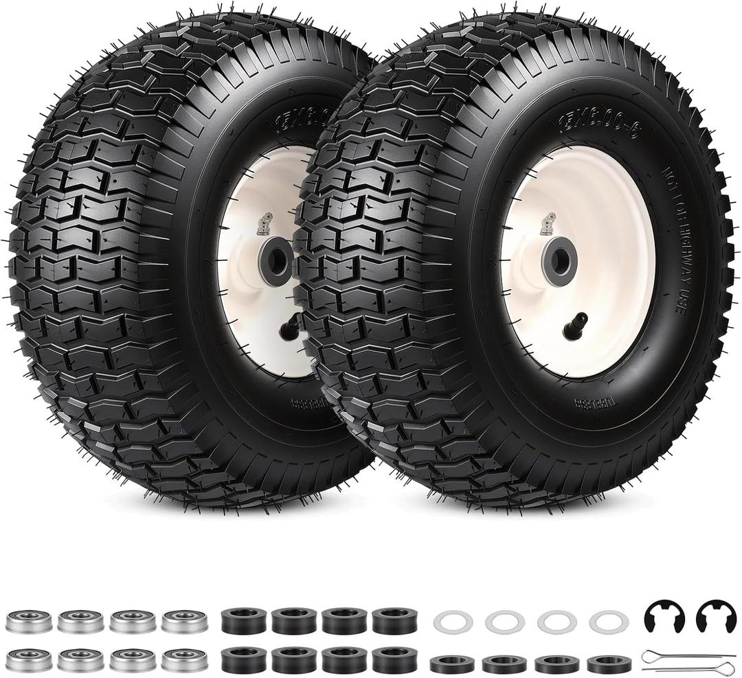 15x6.00-6 Lawn Mower Tire Wheel for Riding Mower Tractor Tire