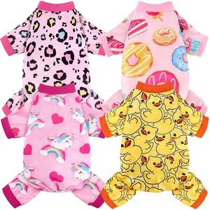 4 Pack Dog Pajamas Soft Lightweight Dog Recovery Suit Onesie Clothes for Female Pet Boys Girls Dogs,Medium 
