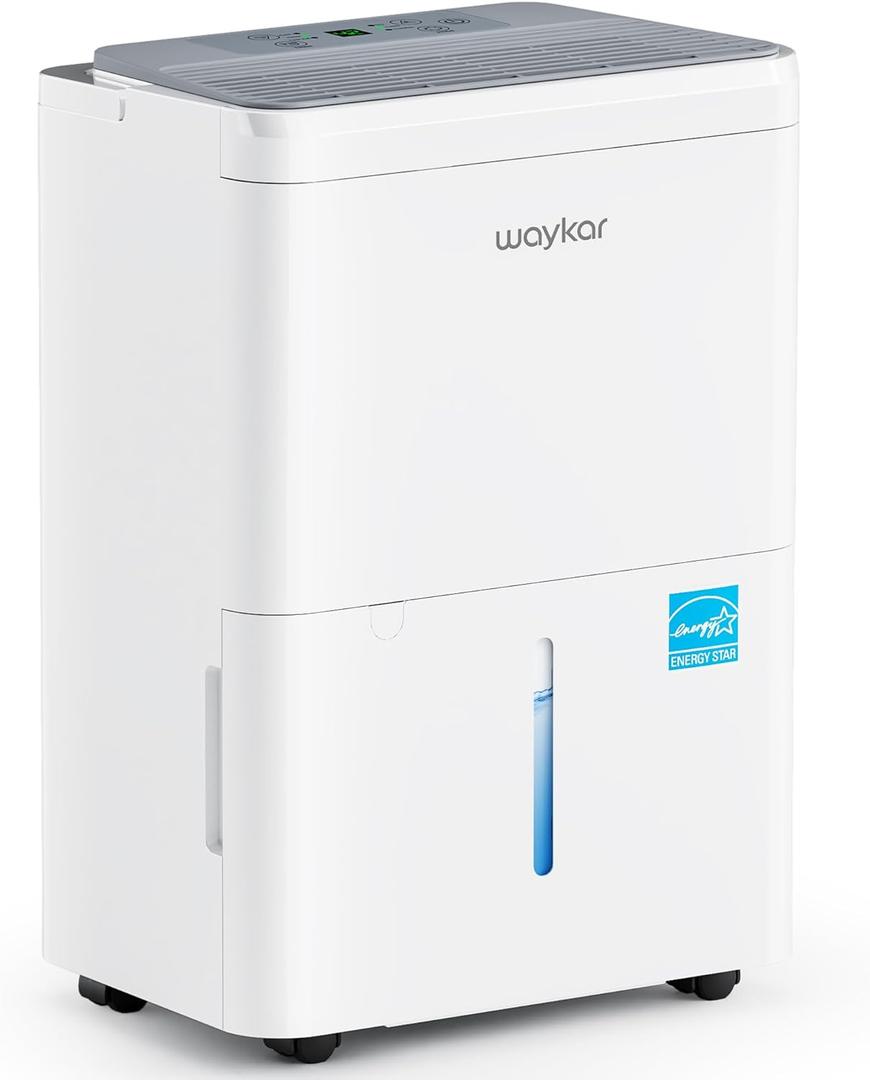 Waykar 2000 Sq. Ft. Energy Star 2025 Dehumidifier for Basement & Home, Adjusts from 15% RH With Drain Hose, Ultra Quiet 35 dB for Bedroom & Bathroom