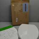 KHE Elongated Toilet Seat 18.5 Inch, Soft Close Toilet Seat with No-Touch Handle, Quick Release for Easy Cleaning, Non-Slip Bumpers, Durable PP, White