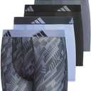 adidas Boys' Performance Boxer Briefs Underwear for Kids (4-Pack), Large