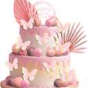 2 x Balls Cake Toppers Butterfly Cake Topper Rose Gold Cake Decorations