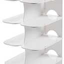 Assembly 6 Layers Stand Shoe-Shelf Stackable Shoe Cupboards Shoe Rack Space Saving for Hallway Safety Shoe - (Color: White)