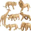 Safari Animals Figures, Gold Jungle Animals Toy for Kids, Toddlers