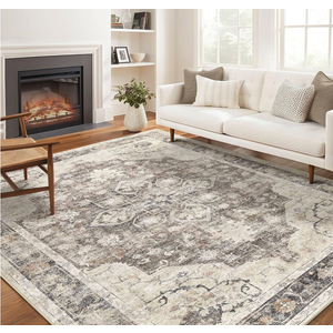 Homewill Area Rug for Living Room - 10X14 Soft Washable Vintage Floral Distressed Large Carpet - Fade Stain Resistant Non Slip Rugs for Bedroom Dining Room Nursery Dorm Office Home Decor - Multi Color