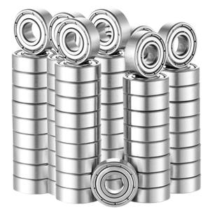 100 PCS 608-ZZ Ball Bearing 8mm x 22mm x 7mm Double Metal Sealed Shielded for 3D Printers, Skateboards, Electric Motor, Household Appliances