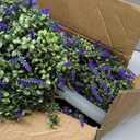 HyeFlora 26'' Artificial Topiary Boxwood Ball Trees with Lavender 2 Pack Fake Plants for Outdoor Indoor Artificial Shrubs with Ground Spike UV Resistant Fake Bushes for Front Porch Garden (Purple)