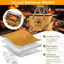 BBQ Blanket for Resting Meat, Large Capacity Resting Bag for Smoking & Barbecue, Reusable Brisket Blanket with Adjustable Shoulder Strap, Insulated Grilling Accessories for Steak, Beef, Turkey