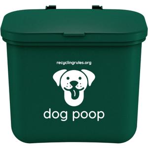 Recycling Rules Small Hanging Wastebasket for Dog Poop in Green for Smaller Dogs (< 25 lbs.)