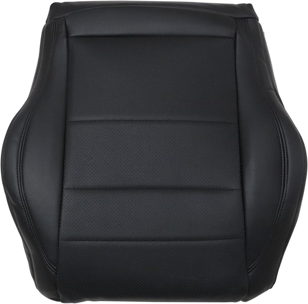 NLQR Front Driver Side Bottom Replacement Perforated Seat Cover Black Microfiber Leather Compatible with Mercedes Benz C250 C350 2012 2013 2014 2015