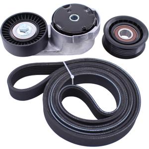 MOTOKU Belt Tensioner and Serpentine Belt Idler Pulley kit for Chrysler 200 3.6 2011-2014, Town and Country 2011-2016, Dodge Avenger 3.6 2011-2014, Grand Caravan 11-20, Journey 3.6 11-19, Ram CV 12-15
