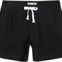 maamgic Mens Athletic Gym Shorts 5/7" Elastic Waist Casual Pajama Pocket Jogger Men Workout Short Pants (Black, L)