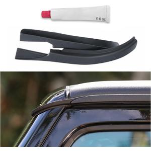 JVMA Hardtop Rain Gutter Extensions Rooftop Rain Deflector, for Jeep Wrangler JK JKU 2008-2017 Exterior Accessories (Patented) Black