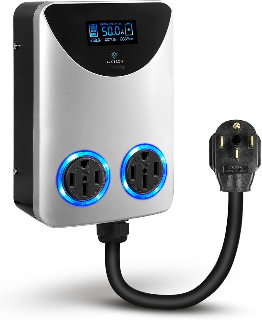 Lectron NEMA Socket Splitter for Level 2 EV Charger Installation - Power Your EV Charger and High-Powered Appliance from The Same Outlet (50 Amp NEMA 14-50 to NEMA 14-50 / NEMA 14-50 Splitter) Lectron NEMA Socket Splitter for Level 2 EV Charger Installation - Power Your EV Charger and High-Powered Appliance from The Same Outlet (50 Amp NEMA 14-50 to NEMA 14-50 / NEMA 14-50 Splitter)