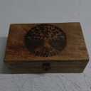 Samhita Handmade Mango Wood Tree of Life Engraving Beautifully Keepsake Box Jewellery Organiser Unique Gift Ideas for Men & Women (Flame Work Finish)