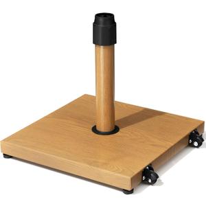 45lbs Patio Umbrella Base with Wheels, Heavy Duty Fringe Umbrella Stand Pre-Filled Concrete, No Sand/Water Needed, Fits 6-12ft Umbrella, Wind-Resistant for Deck, Poolside, Balcony
