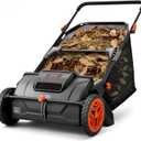 VEVOR Push Lawn Sweeper 21" Leaf & Grass Collector 3.5 cu. ft. Hopper Bag | Adjustable Brush Height & 2 Spinning Brushes, Manual Yard Sweeper for Leaves, Grass Clippings and Lawn Debris