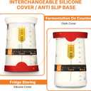 Pro Sourdough Starter Kit - 39 Oz Glass Sourdough Starter Jar (With Cloth Lid,Silicone Base,Scraper,Date Tracker,Temp Strip) - Sourdough Bread Baking Supplies For Sour Dough Bread Loaf (Red)